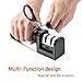 Nicekitchen Kitchen Straight and Serrated knives 2 stage Manual chef Knife Sharpener, with Diomand Abrasives, Black