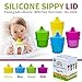 Sippy Cup Lids (4 Pack) Silicone Sippy Lids To Fit Any Cup, 100% BPA Free | Suitable For Toddlers and Babies (Pink, Blue, Yellow, Green)