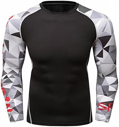 Fanii Quare Men's Soft Slim Long Sleeve Dry-Fit Compression Gym Trainning Shirt