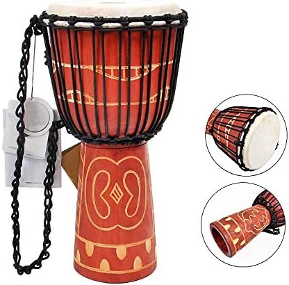 アフリカン楽器 10 12インチジャンベドラムアフリカの木製ジャンベドラムは西アフリカのボンゴドラムアフリカの太鼓のパフォーマンス西アフリカのドラムを彫り パーカッション Color Size Inch 驚きの価格が実現 12 Brown