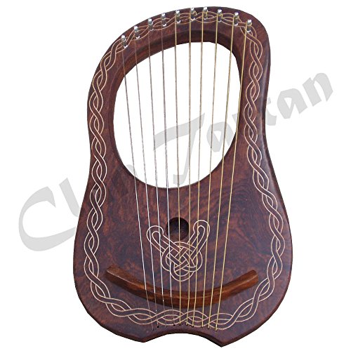 Lyra Harp Rosewood 10 Metal Strings/Rosewood Lyre Harp - Thumbnail 3