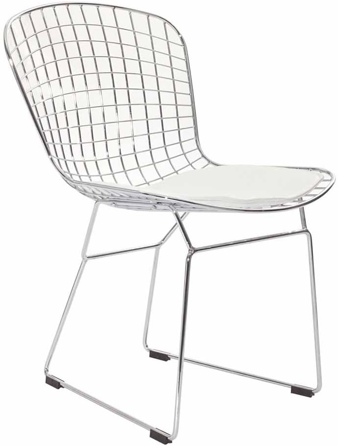 White Harry Bertoia CAD Wire Dining Side Chair FMP251289