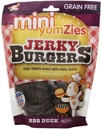 Nootie Yumzies Jerky Burgers BBQ Duck Flavor, Grain Free Dog Treats, 12.5-Ounce (Pack of 2)