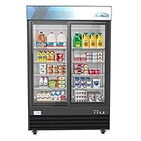 Koolmore 53" Commercial Glass 2 Door Display Refrigerator Merchandiser - Upright Beverage Cooler with LED Lighting - 45 Cu. Ft.