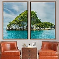 2 Piece Framed Canvas Wall Art Coastal Scenery Canvas Prints Home Artwork Decoration for Living Room,Bedroom - 16