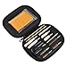 Pistol Gun Cleaning Kit with Metal Brushes, Patches and Swabs, Anti-Rust Silicone Cloth in Zippered Organizer Compact Case (17 Pieces) by BOOSTEADY Universal Rods Caliber 22 357 38 40 44 45 9mm
