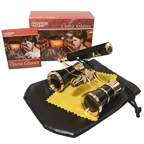 image for HQRP 3 x 25 Opera Glasses in Elegant Black Color w/Built-in Elegant Bl