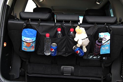 INNX Seatback Storage Organizer for SUV, Minivan, Trucks, 48"x12" (122X30.5CM), Design 4pcs 12" Storage Net