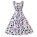 Mutelamb Women Sleeve Swing Vintage Print Doll Prom Dress Party Dresses