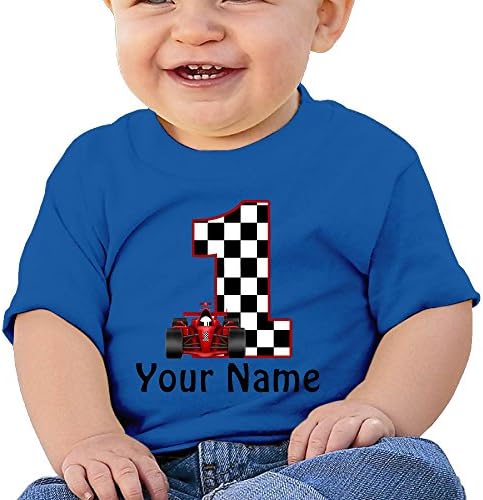 Baby Shirt Child Cotton 1st Birthday Race Car Personalized Infant Comfort Soft Round Collar Tee RoyalBlue 24 Months