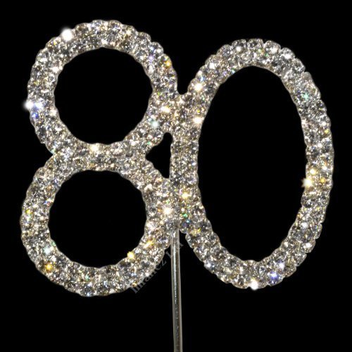 Sparkly Diamante Cake Topper Number 80 SALE PRICE
