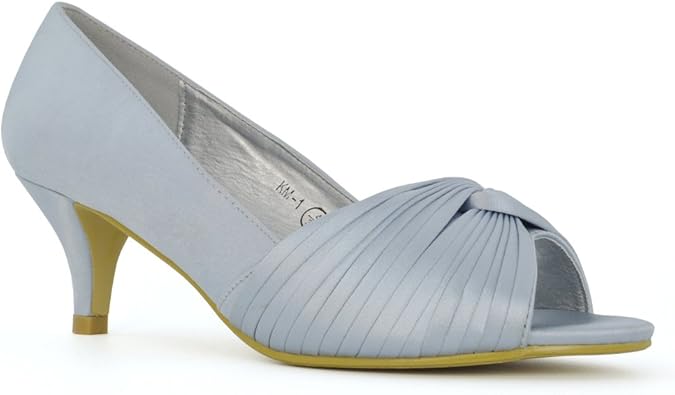 Amazon Com Essex Glam Womens Peep Toe Pumps Bridal Low Heel