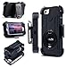 iPhone 5S Case, iPhone SE Case,ULAK Belt Clip Holster Kickstand Heavy Duty Anti Slip 5S Case Rugged Hybrid Rubber Shockproof Protection Hard Cover Compatible iPhone 5 5s SE (Black)