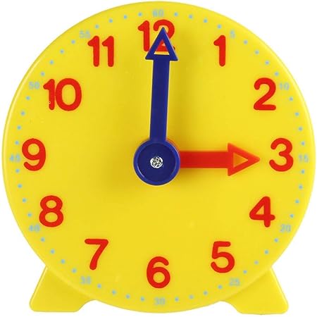Amazon 子供用掛け時計 学習時計 時計の勉強 生徒用 知育時計 知育おもちゃ 時間学習 クロックモデル アクティビティガイド付き 赤ちゃん 知育玩具 算数教材 時間 早期教育 時計の学習ができる学習用時計 幼稚園 時間を学べる算数教材として活用可能 ギフト イエロー