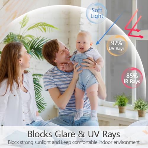 Zindoo Anti-Glare Window Film Anti Heat Good Mirror Effect with Installation Kit 40 x 200 cm Anti-UV Privacy Protection Sun Protection for Windows Home Office Store