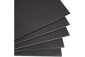 FANCYWING 400X500X2.5MM Carbon Fiber Sheet 100% 3K Carbon Fiber Laminate Plate Plain Weave Panel Sheet 2.5MM Thickness(Glossy Surface)