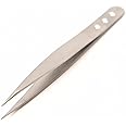 STEP ZERO Pointed Tweezers with fine point | Eyebrow shaper and Ingrown Hair Removal Tweezers with pointed tip | For women, men for eyebrow, splinters, ingrown, facial chin hair pinzas