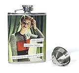 Anne Taintor Too Young to Give a Rat's Ass Stainless Steel Hip Flask With Funnel
