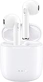 Bluetooth Earbuds, Wireless Earphones in-Ear Built-in HD Mic Hi-Fi Stereo Sound Noise Canceling IPX5 Waterproof Sports Headphones with 600mAh Portable Charging Case (White07)