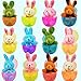 Easter Eggs Fillers 【24Pcs】12 Plush Bunnies + 12 Surprise Eggs 3