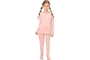 BENO TIGER Girls Thermal Underwear Set Fleece Lined Compression Shirt Pants Toddler Kids Ultra-Soft Stretch Base Layer Suit