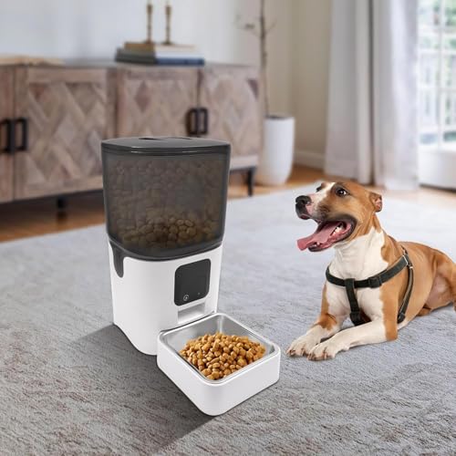 SKY-TOUCH Automatic Pet Feeder with WiFi App Remote Control, Remote Feeding, Detachable for Easy Clean, Automatic Cat Food Dispenser, 1-30 Meals Per Day (6L/25Cup)