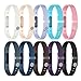 Greeninsync Bands for Flex 2, Replacement for Flex 2 Silicone Sport Wristbands Strap Small with Metal Clasps and Fasteners for Flex 2 Fitness Smart Watch Women Girls 10Pack