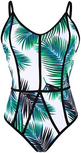 JABERAI Printing One Piece Swimsuit,Padded Swimsuit for Women(Printing-S)