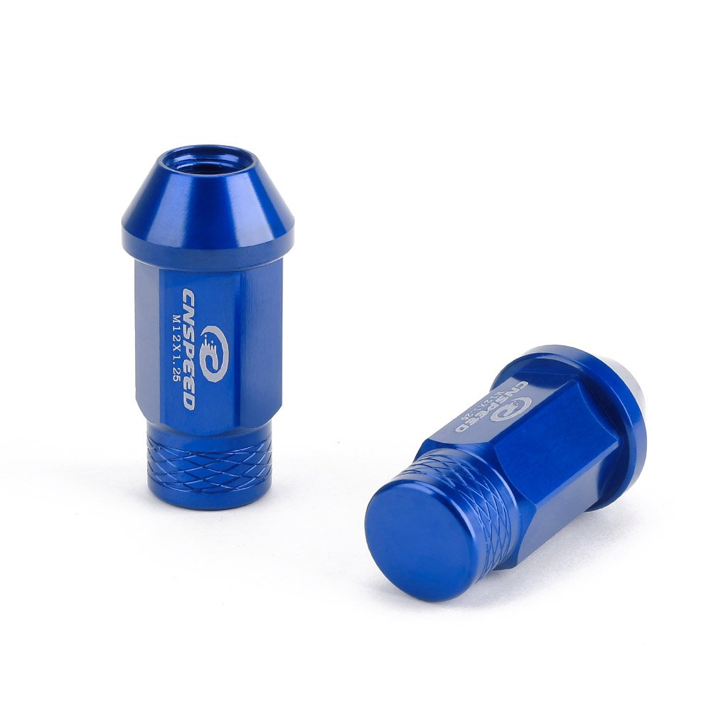 B07cskm6sq ブルー ブルー Cnspeed ホイールナット ホイールロックナット M12 P1 25ロックナット 7075 T6高品質軽量アルミナット 個入り ４色選択可能 ブルー ロックナット 100 品質