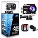 Crosstour 4K 16MP Action Camera Underwater Cam WiFi Remote Control Waterproof with External Microphone EIS Anti-Shaking Time-Lapse and 2 Rechargeable Batteries and Accessories Sets Sports Camera