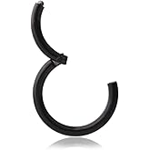 Ruifan 1PC Stainless Steel Hinged Seamless Segment Hoop Septum Clicker Ring Lip Helix Tragus Cartilage Earrings Nose Rings Pirecing 16g 14g