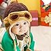 FEITONG Cute New Kids Girls Boys Beanie Pilot Crochet Earflap Hats Winter Warm Cap Hat + 1 PC Women Headband