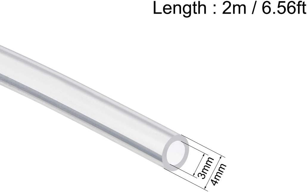 sourcing map Silicone Tubing 1/8"(3mm) ID x 5/32"(4mm) OD 6.6ft(2m) Silicone Rubber Tube Air Hose Water Pipe for Pump Transfer Clear - Image 3
