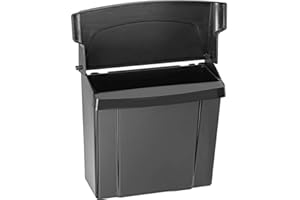 ALPINE INDUSTRIES Alpine Sanitary Napkin Receptacle - Feminine Hygiene Disposal Container, Wall Mounted Trash Can with Odor Control Seal & Installation Hardware (Black)