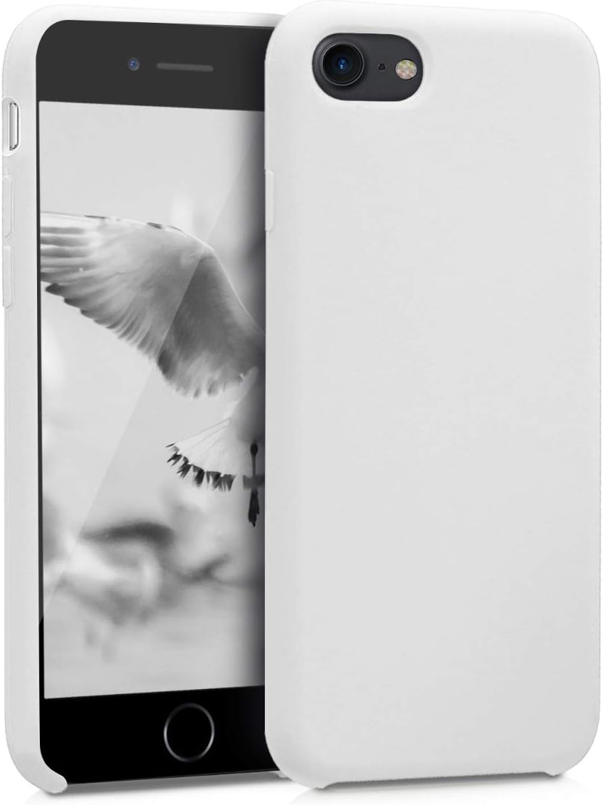 kwmobile Case Compatible with Apple iPhone SE (2022/2020) / iPhone 8/7 Case - TPU Silicone Phone Cover with Soft Finish - White