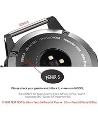 YOOSIDE Fenix 5 Forerunner 935   Correa de reloj de nailon para Garmin Fenix 5 5 Pus Forerunner 935 Approach S60, ajuste de muñeca de 0.866 in, Verde
