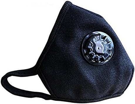 Anti Pollution Mask PM2.5 N99 Dustproof Washable Cotton Mouth Masks With Valve Mask with Replaceable Filters for Allergy / Asthma / Air Pollution (black)