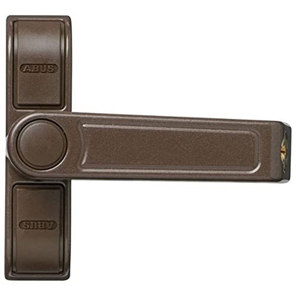 ABUS 2410 Additional Window Security Lock with Swivel Lock for Single-Wing Windows, Various Locking, ABUS Security Level 6, 89620, Brown