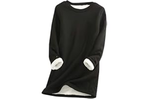 hlysgo Women Fall Fashion Fleece Sweatshirts Long Sleeve Comfort Pullover Tops Plush Warm Winter Fuzzy Blouses