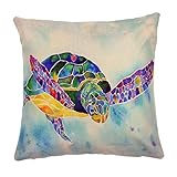 4TH Emotion Retro Sea Turtles Design Home Decor Throw Pillow Cover Pillow Case 18 x 18 Inch Cotton Linen for Sofa