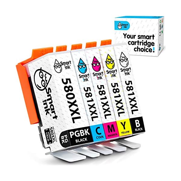 Smart Ink Kompatible Druckerpatronen als Ersatz für Canon 580 XXL 581 XXL PGI 580XXL CLI 581XXL (PGBK & BK/C/M/Y) Patronen Multipack für Pixma TS705 TS6151 TS6150 TR8550 TS6250 TR7550 TS6251