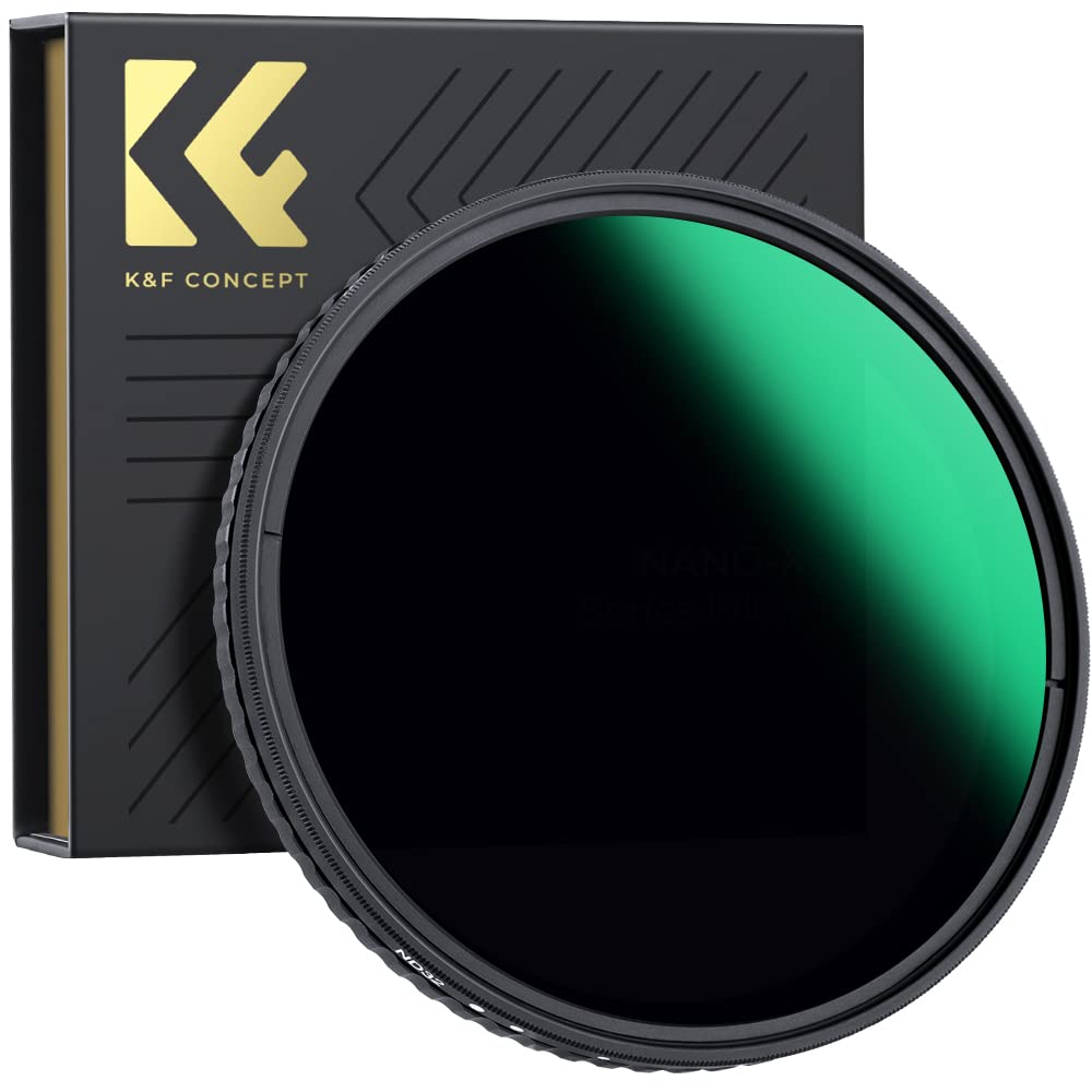 K&F CONCEPT 52mm Variable ND Filter Adjustable Fader Neutral Density ND8 - ND128 Filter, NO Spot X Black X Issue, MRC 28-Layer, Ultra Slim, Waterproof (Nano-X Series)