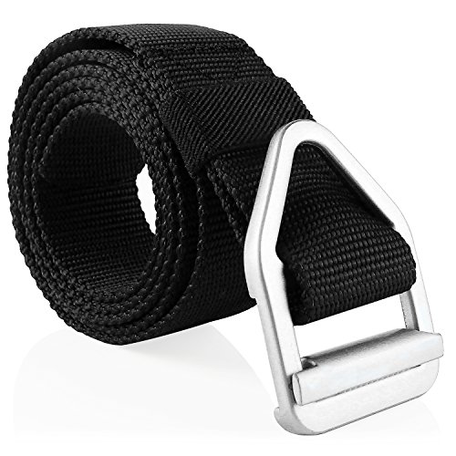 Anseahawk Surival Military Style Tactical Rigger Belt Army Tactical Trainer Fire Rescue Webbing Belt (Black1)