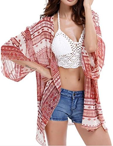 Summer Womens Beach Wear Cover up Swimwear Beachwear Bikini Beach Dress Cover-ups Boho Chiffon Kimono Cardigan