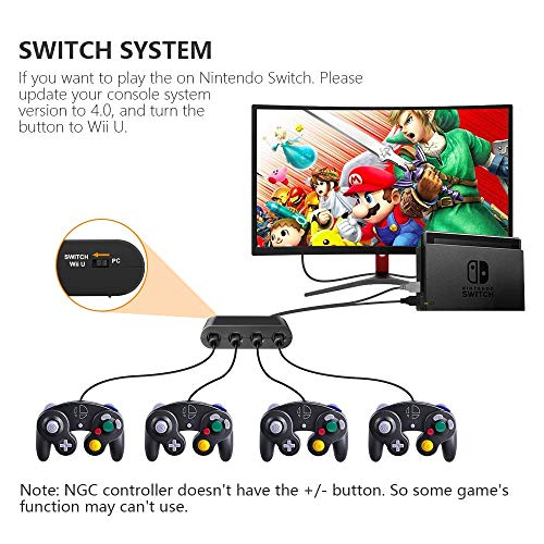 2 Gamecube+Controller+Adapter+Compatible+Vibration