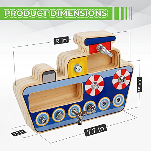 Busy Board Montessori Avec Volant - Tableau D'Activité Bois 15 Jeux, Dès 1 An Bebe A Bord Voiture