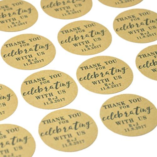 Custom Natural Kraft Paper ,(50)Wedding Favor Tag ,Wedding Kraft Tags, Personalized Sticker Envelope Seals, Customized Envelope Labels