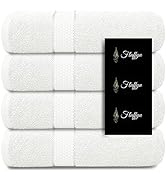 Fluffyn 100% Cotton Fancy Bath Towels -Towels for Bathroom -Pack of 4 Bath Towels , Su...