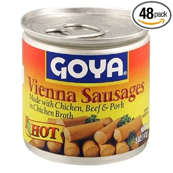 Goya Hot chicken vienna sausage in chicken broth (041331033244)