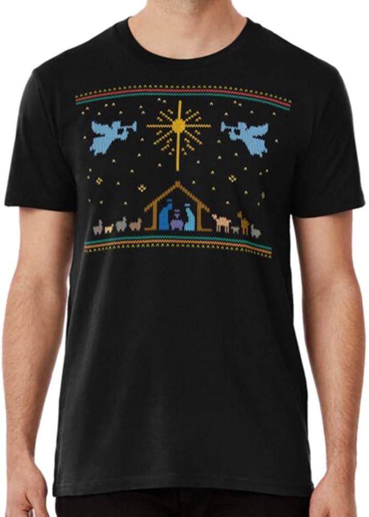 Knitted Nativity U_G_L_Y Merry Christmas Sweater Knit Manger P_R_E_M_I